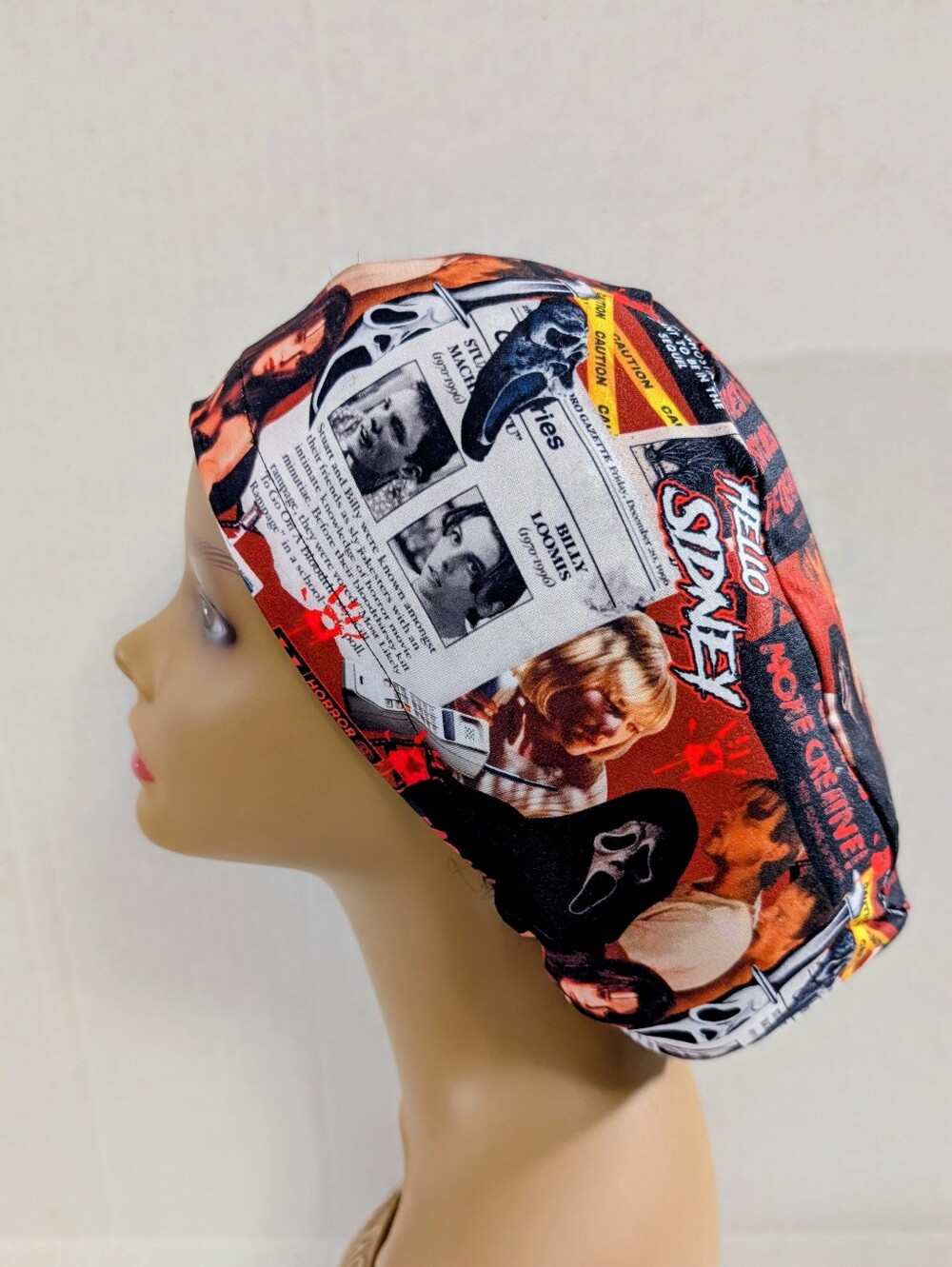 Horror, Scream, Euro Style Scrub Cap, Scrub Cap, Chemo Hat, Stretchy